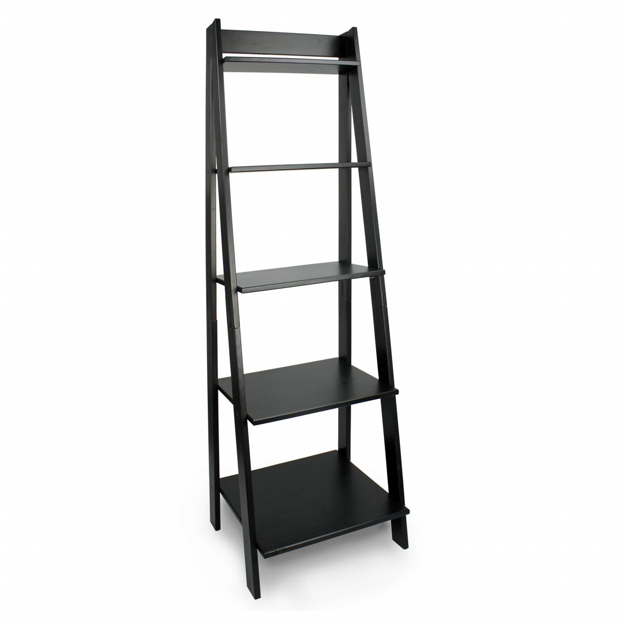 Bathroom Ladder Shelf Black