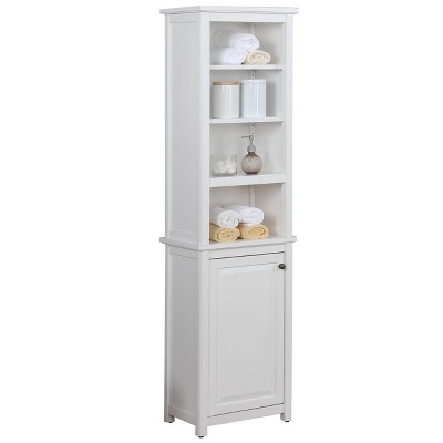 White Bathroom Storage Tower