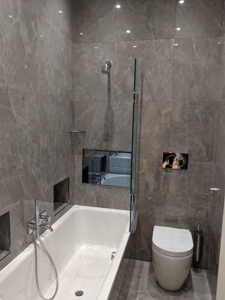 Grey Marble Effect Bathroom Tiles