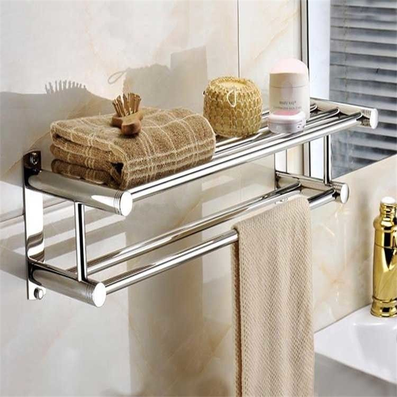 Hotel Bathroom Towel Rack Shelf with Towel Bar