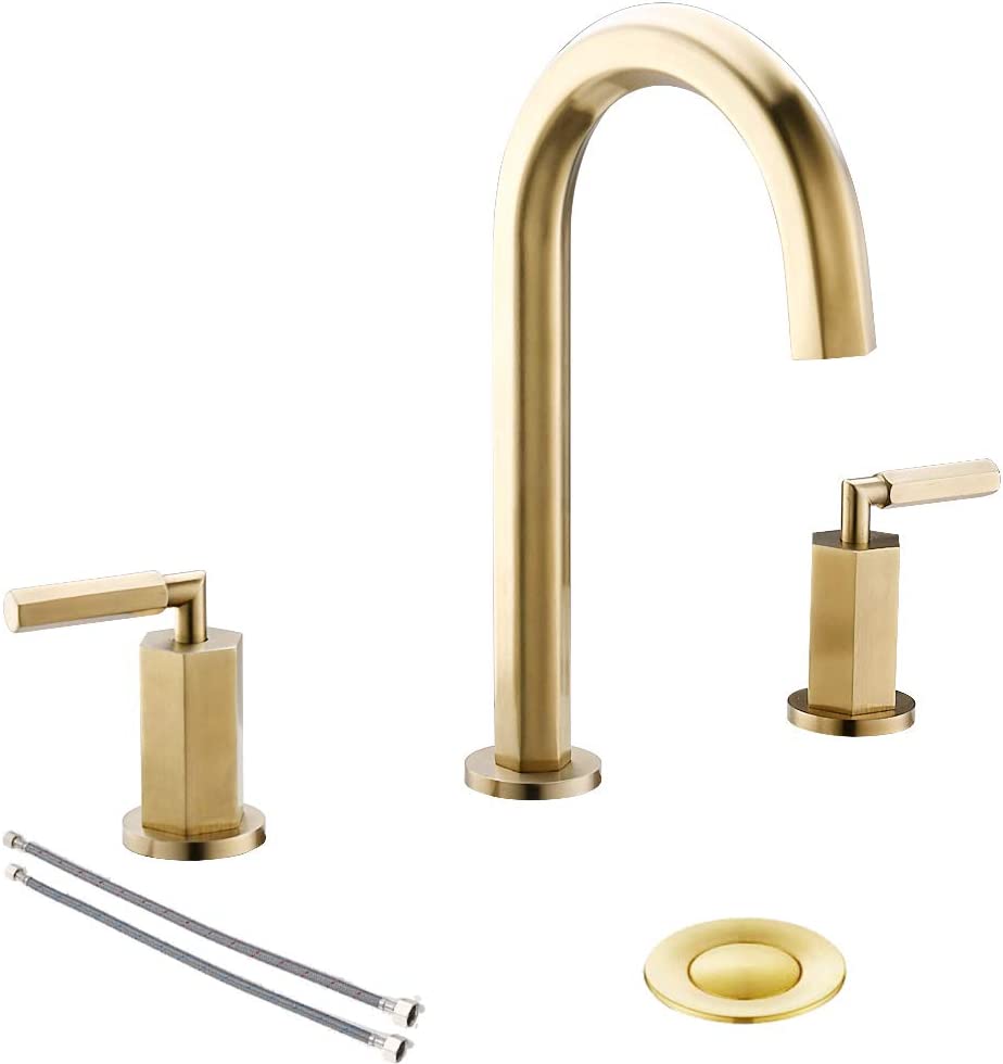 Gold Widespread Bathroom Faucet