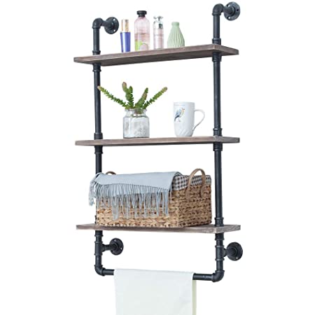 Bathroom Shelf Wood Metal