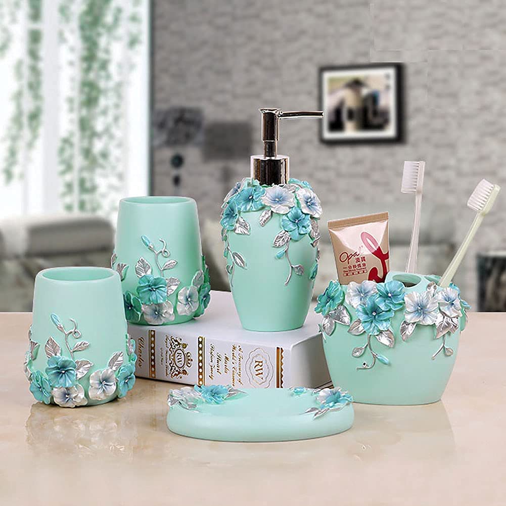 Blue And Green Bathroom Accessories