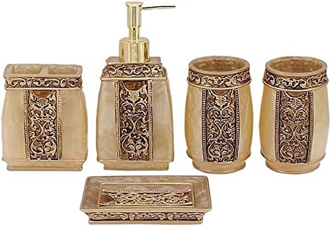 Brown And Gold Bathroom Accessories