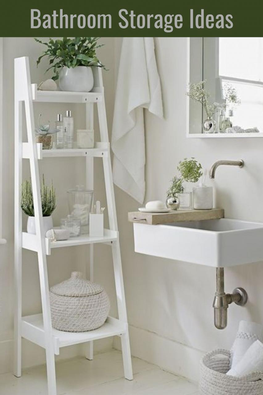 Ladder Shelf Decor for Bathroom