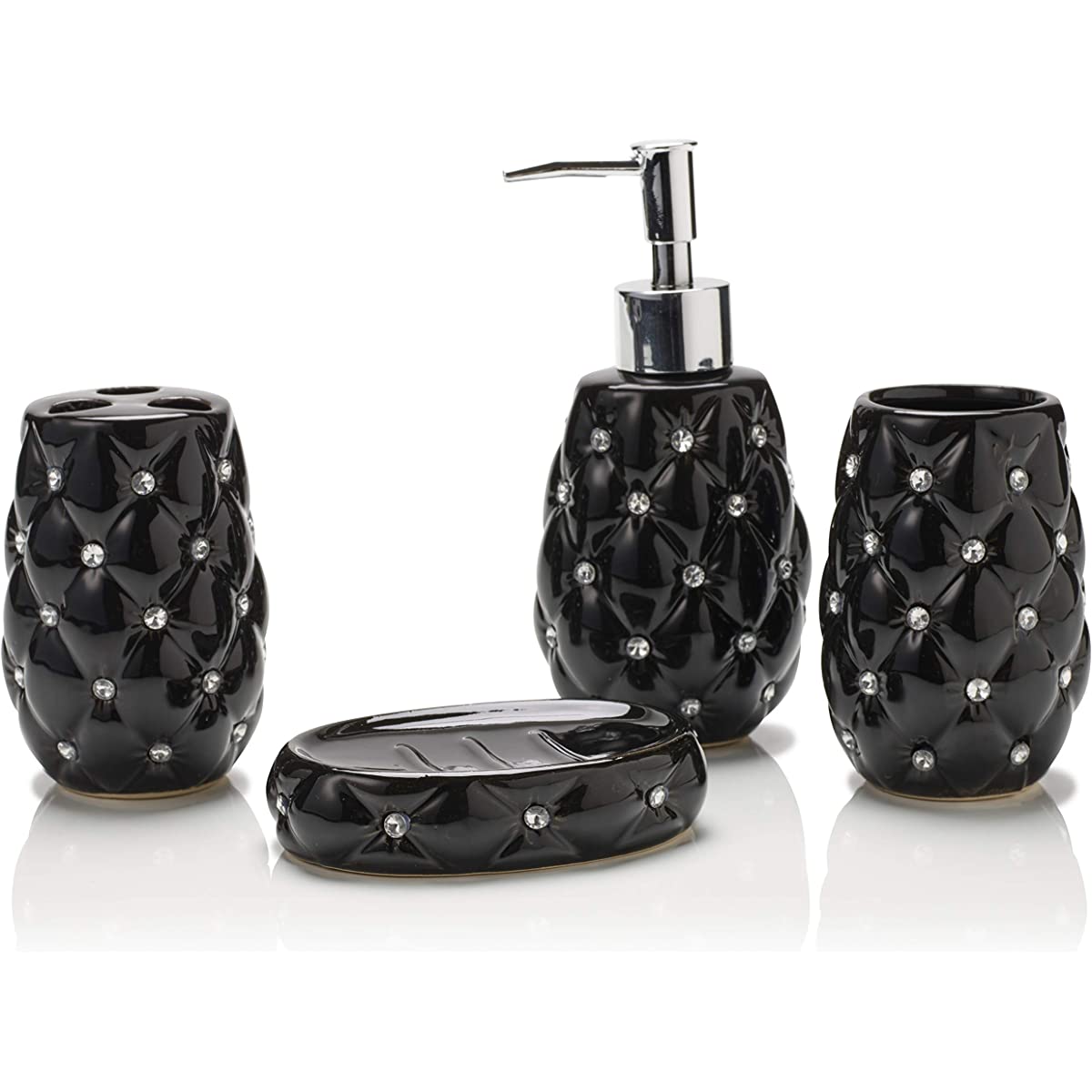 Black Diamante Bathroom Accessories