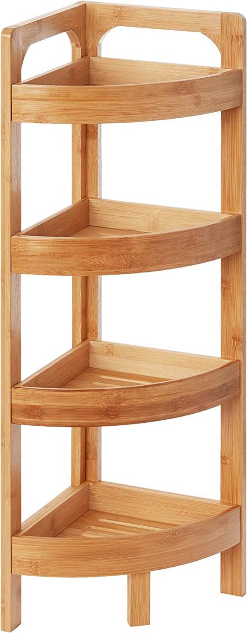 Wood Corner Shelf Unit Bathroom