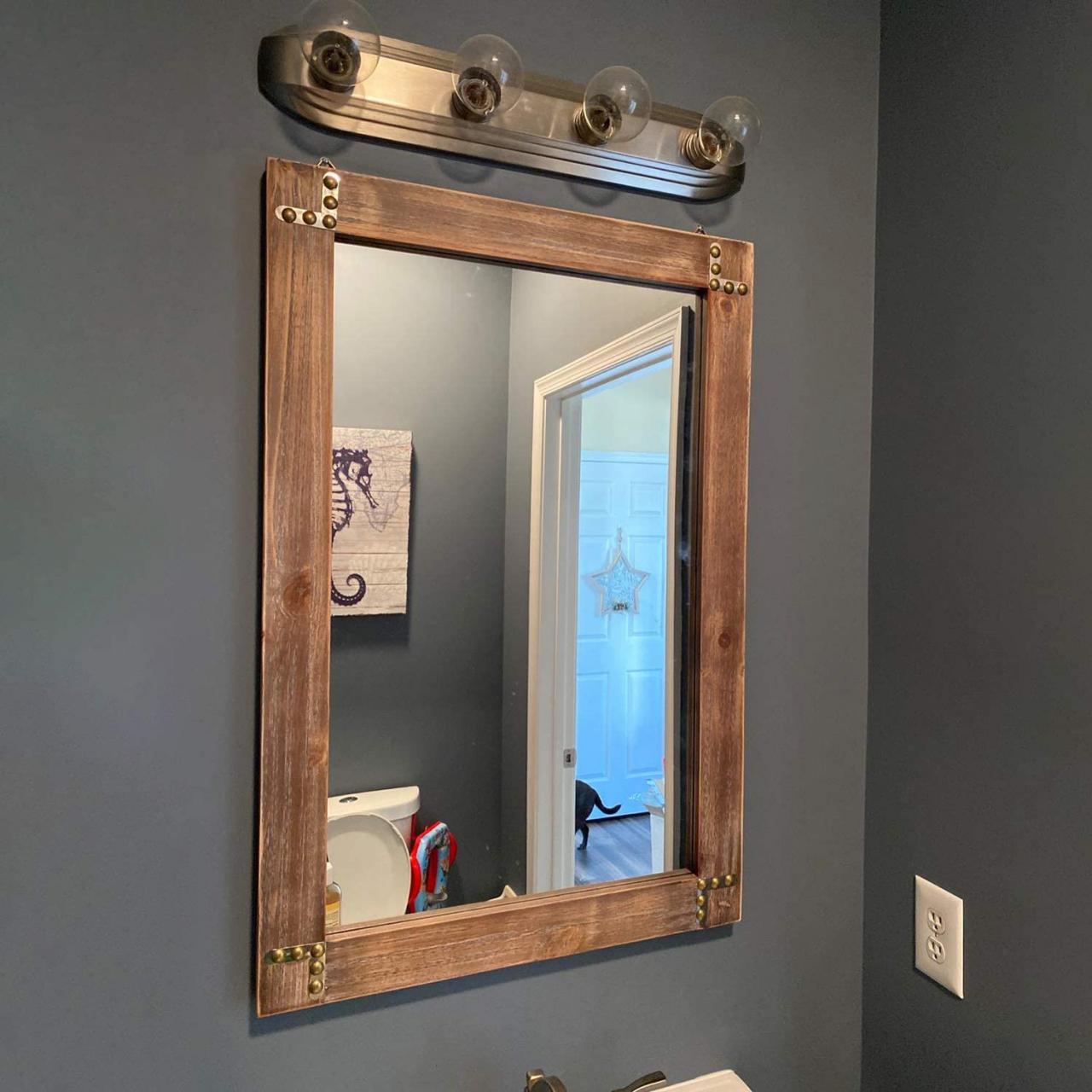 Unfinished Wood Bathroom Mirrors