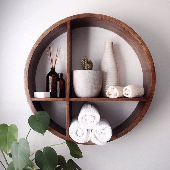 Bathroom Round Shelf Decor