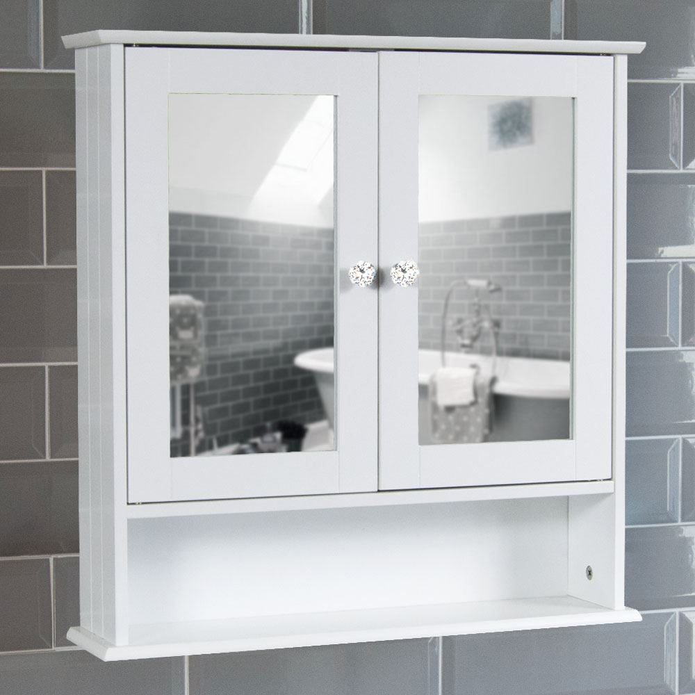 2 Door Mirrored Bathroom Cabinet