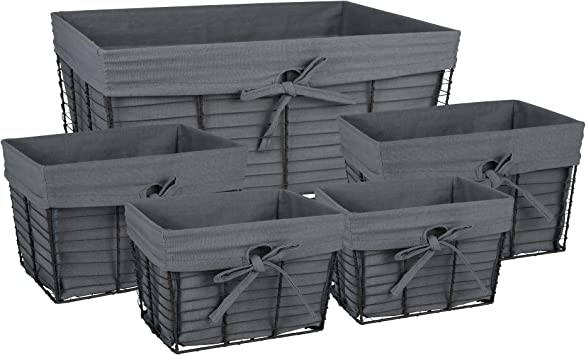 Dark Grey Bathroom Storage Baskets