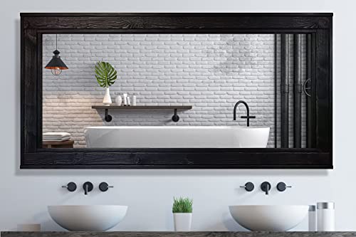 Large Black Framed Bathroom Mirrors
