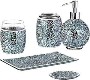 Silver Crackle Bathroom Accessories