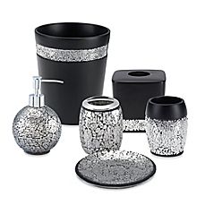 Black Crackle Bathroom Accessories