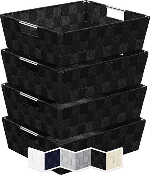 Black Bathroom Storage Baskets
