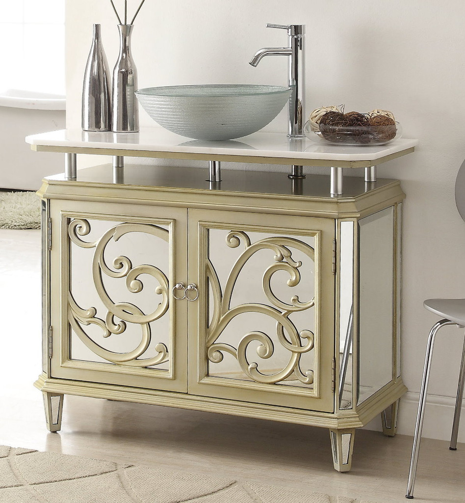 Mirrored Bathroom Vanity With Sink