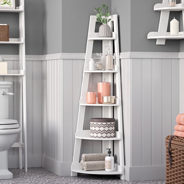 Bathroom Ladder Shelf with Cupboard