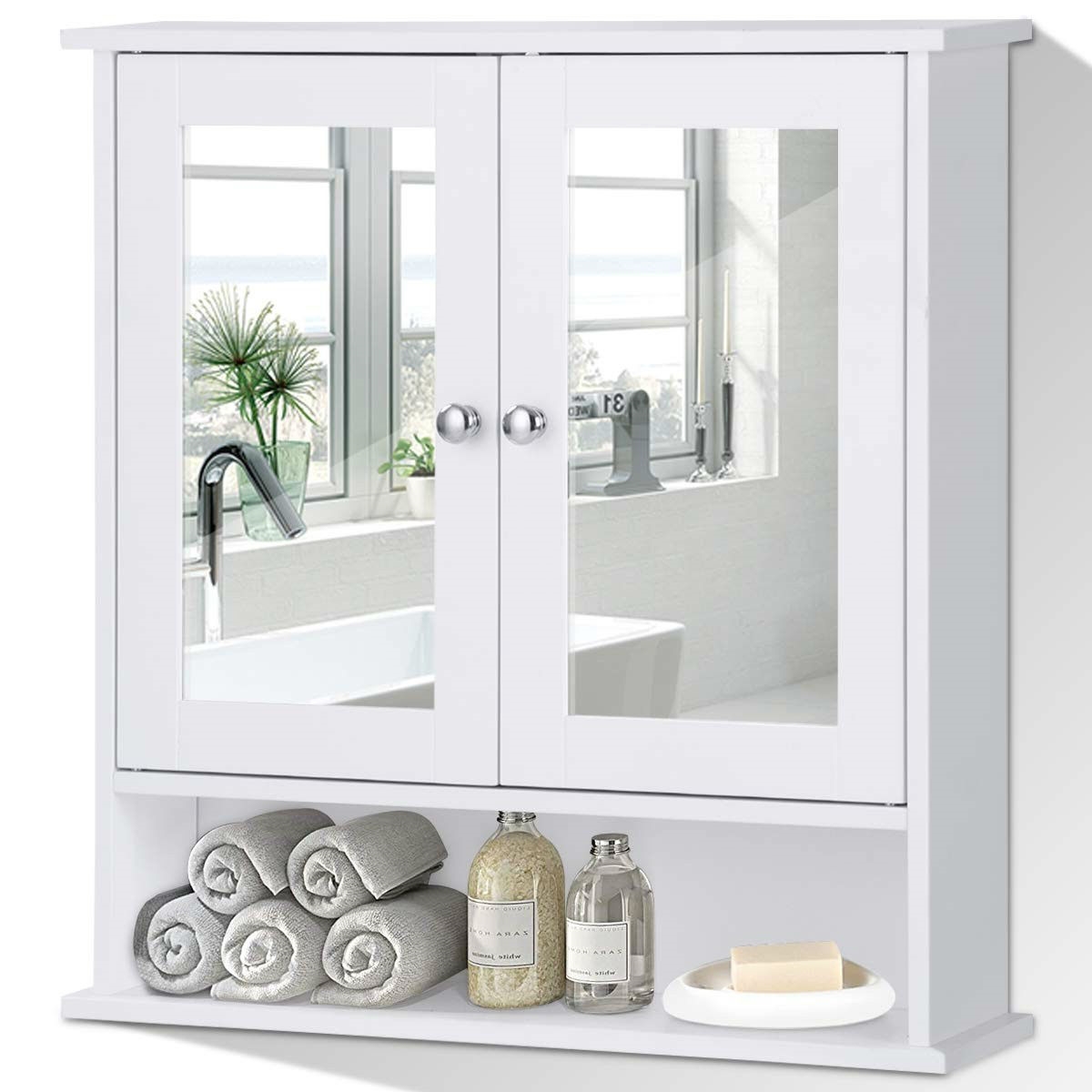 Bathroom Cabinet White Mirror
