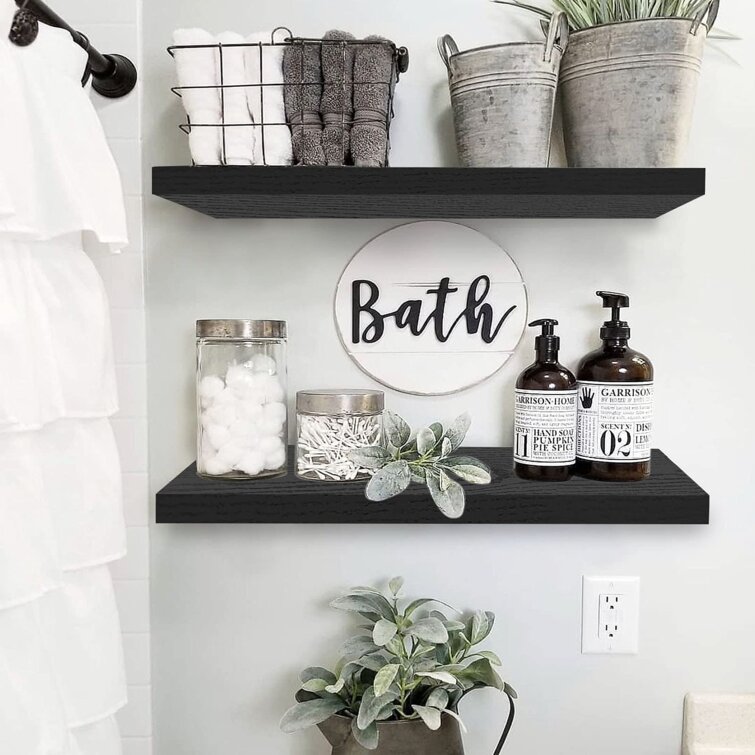 Bathroom Floating Shelf Black – Semis Online