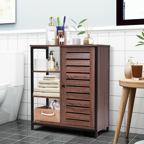 Brown Bathroom Storage Units