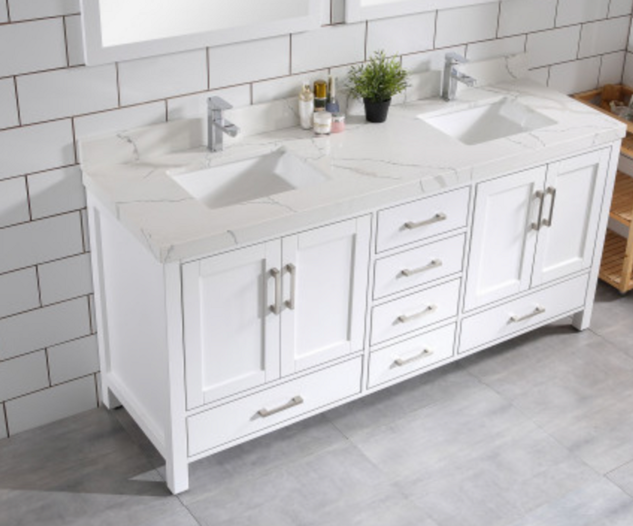 Bathroom Vanity Double Sink White