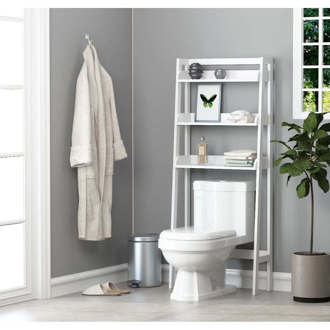 Bathroom Organizer Shelf above Toilet