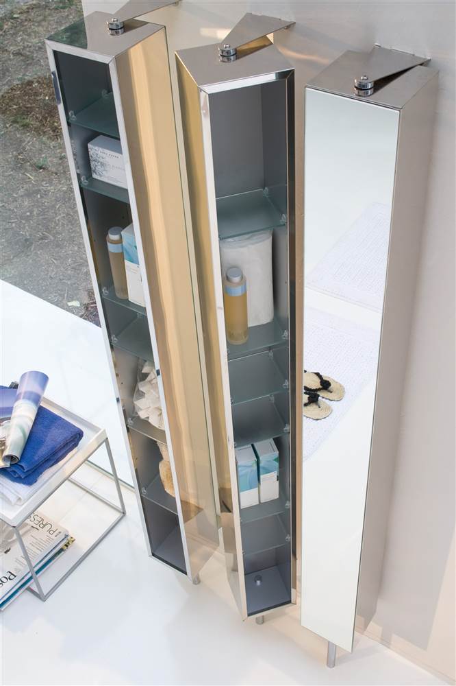 Rotating Bathroom Storage Mirror