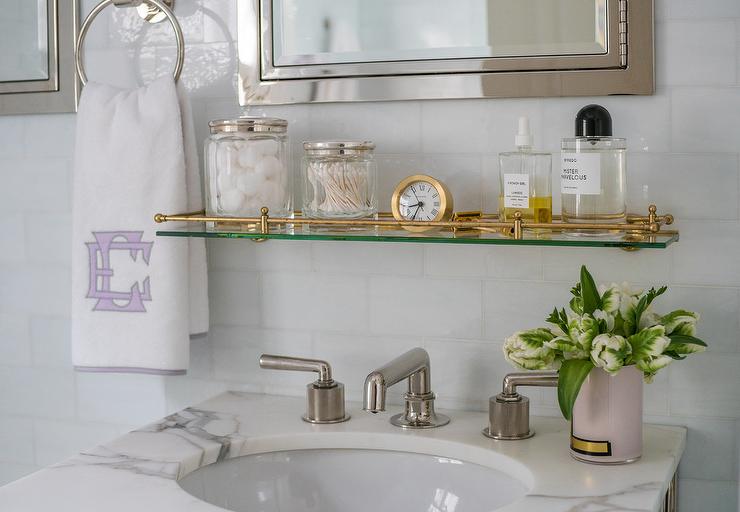 Vintage Bathroom Glass Shelf