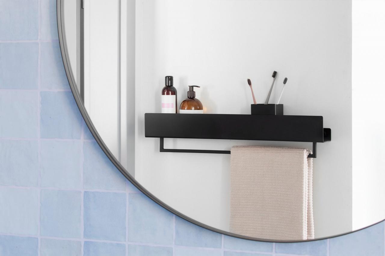Black Bathroom Shelf Vasca