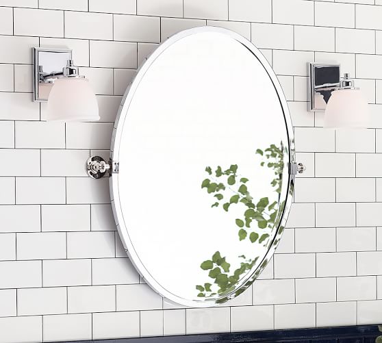 Oval Pivot Bathroom Mirror