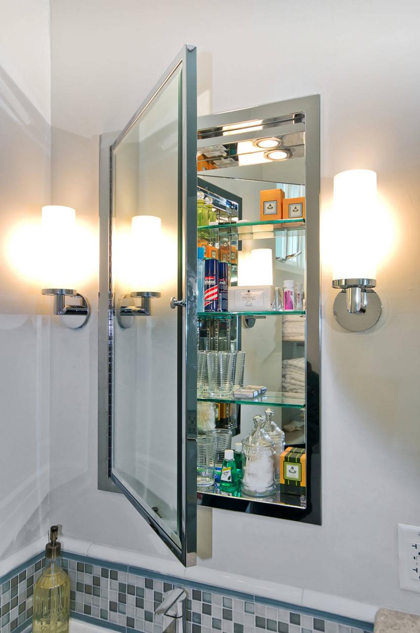 Recessed Built In Bathroom Mirror Cabinet