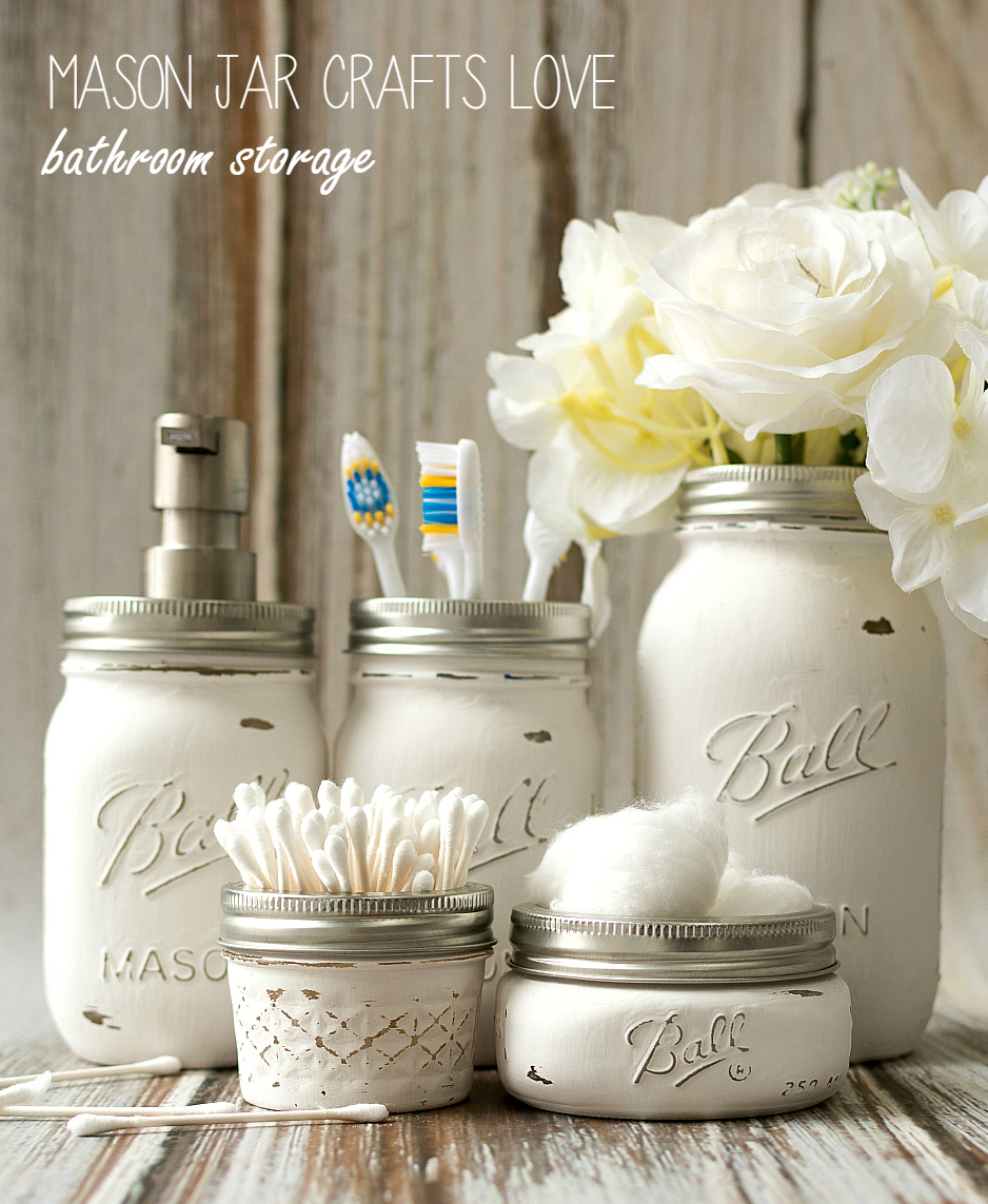 Mason Jars for Bathroom Storage