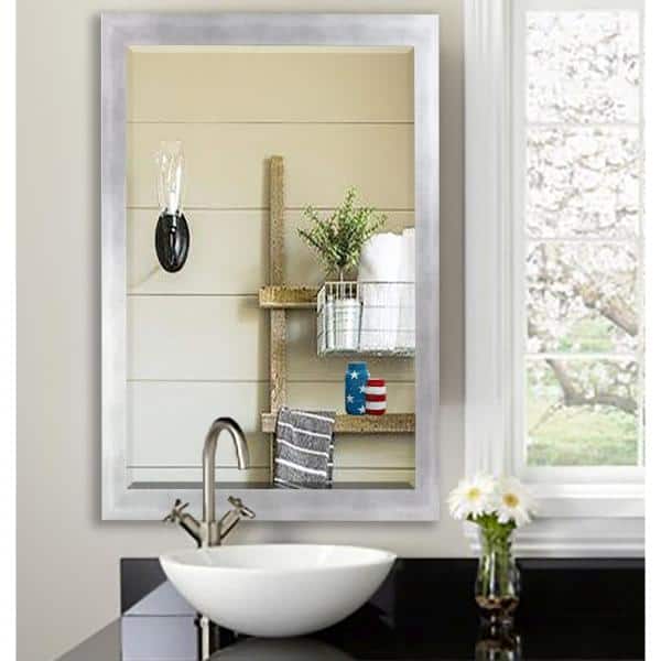 Silver Bathroom Mirror Rectangular
