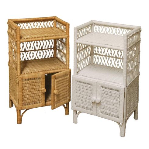 Wicker Bathroom Storage Tower