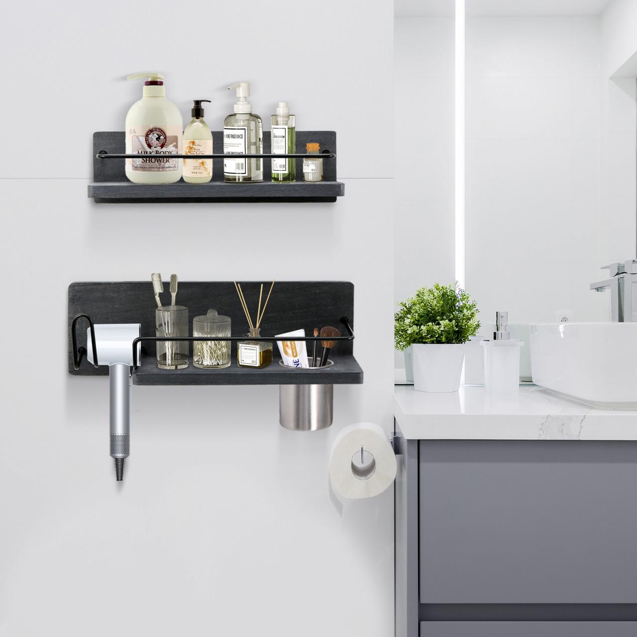 Wall Mounted Hair Dryer Bathroom Storage Rack