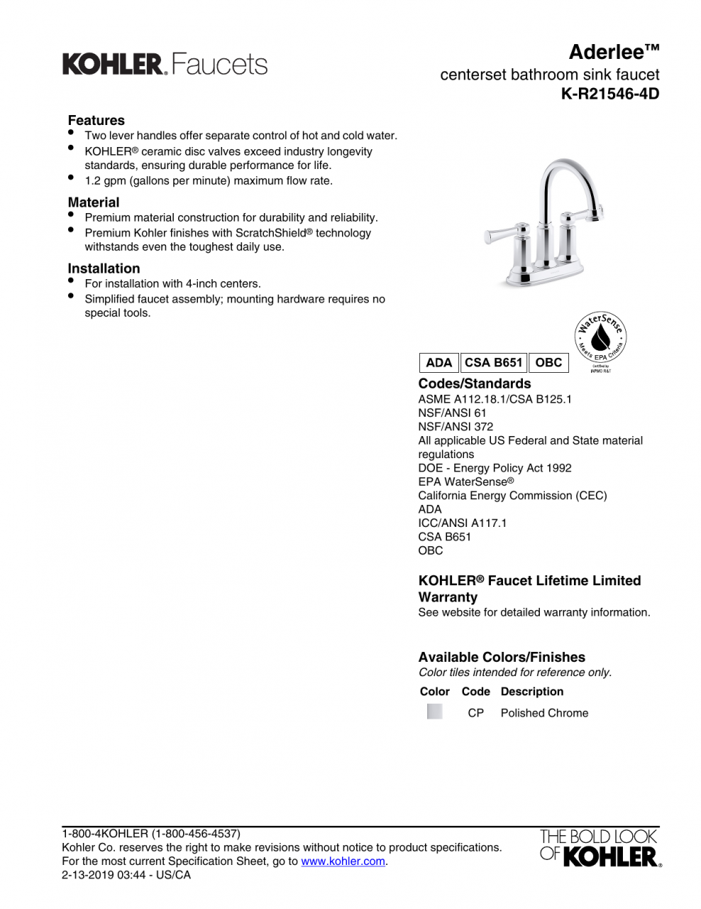 Kohler Bathroom Sink Faucet Installation Instructions