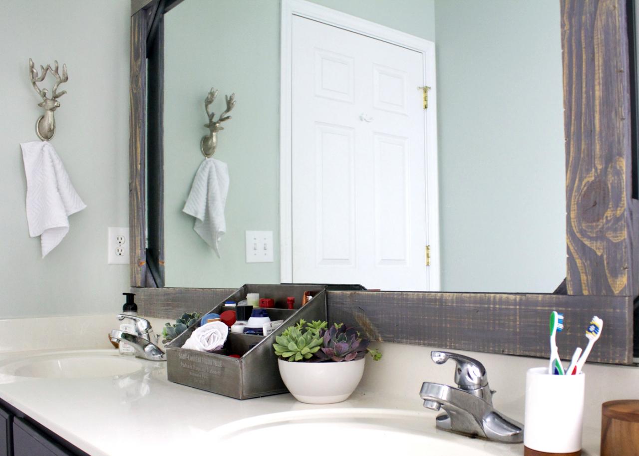 How To Frame A Bathroom Mirror With Wood