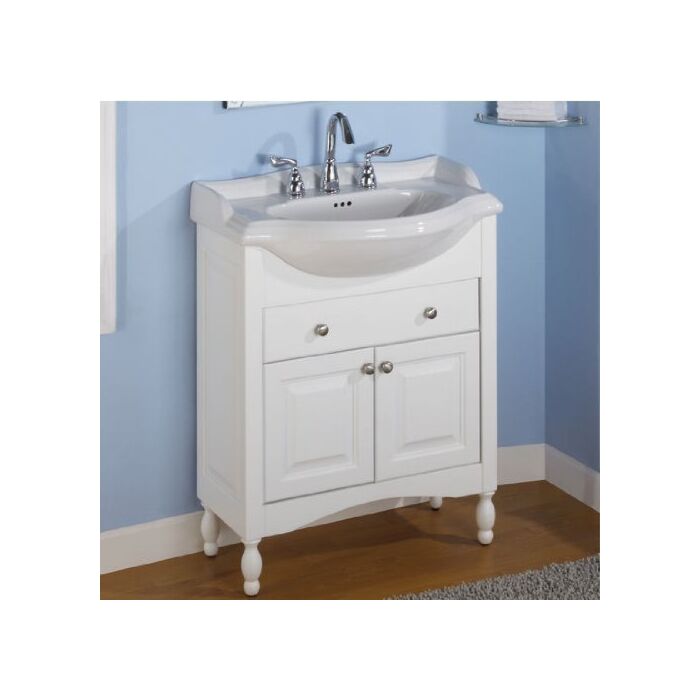 Narrow Depth Bathroom Vanity White