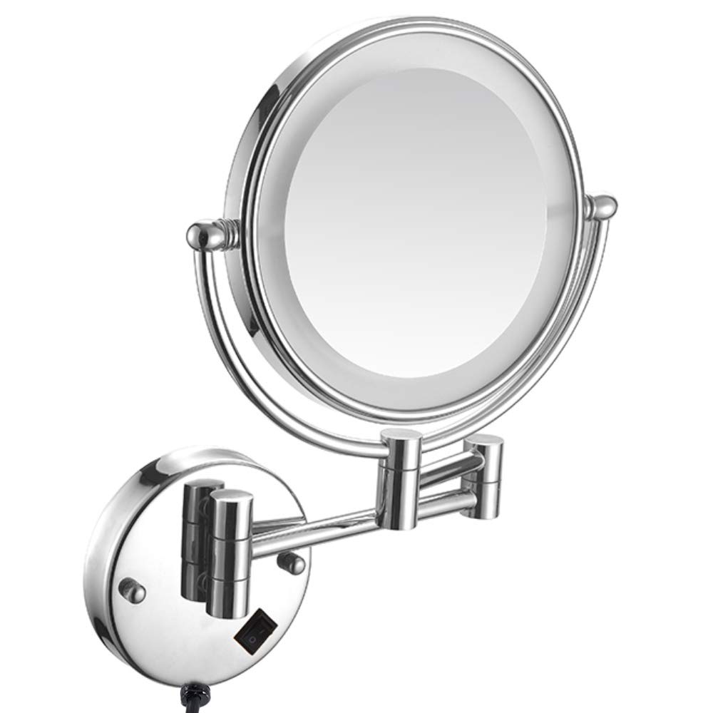 Wall Mounted Magnifying Bathroom Mirror With Lighted