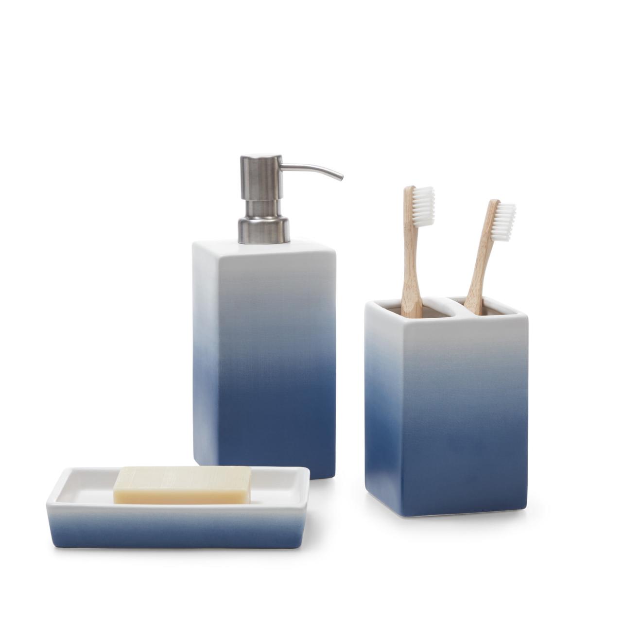 Blue Grey Bathroom Accessories