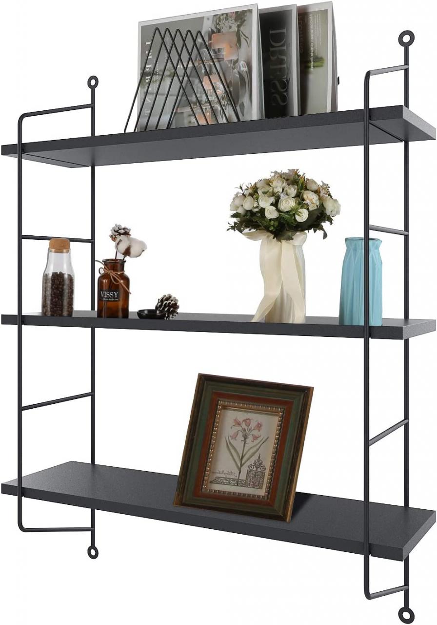 Black Bathroom Wall Shelf Unit