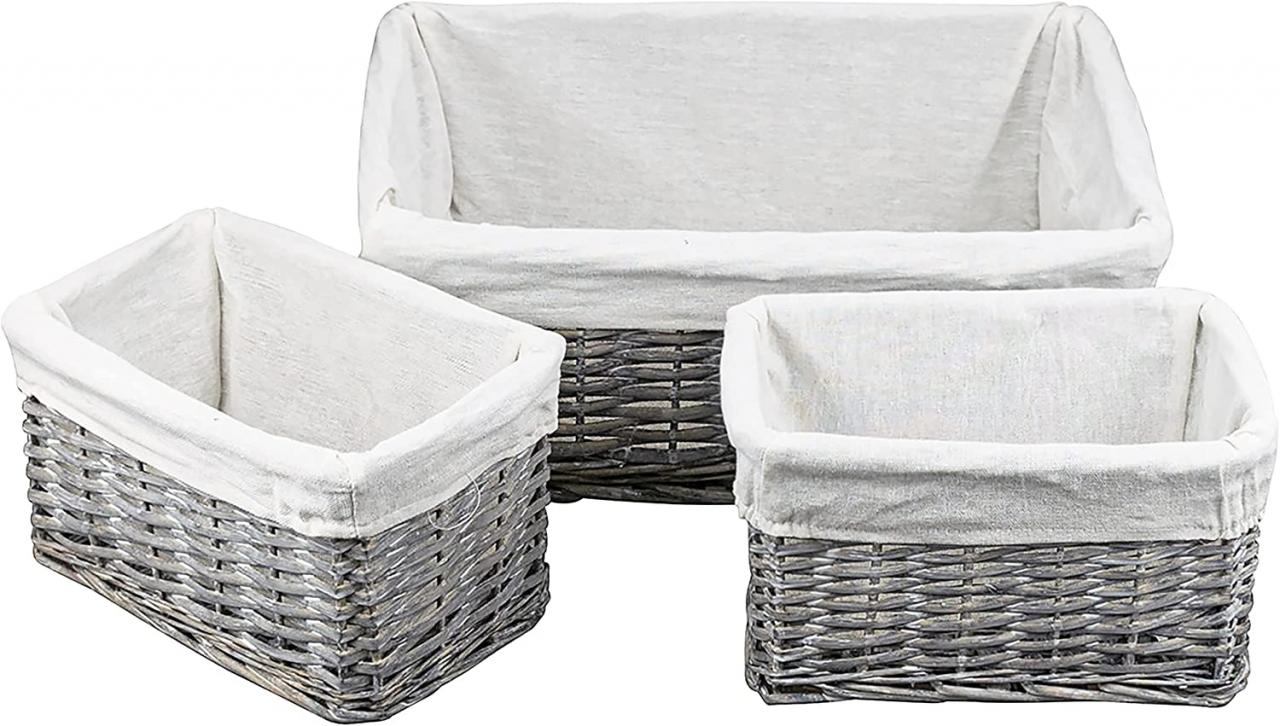 Grey Wicker Bathroom Storage