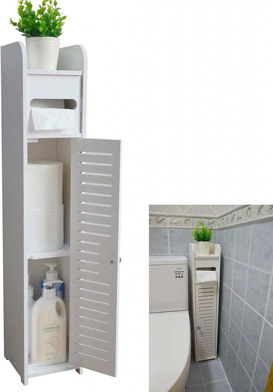 Thin Bathroom Floor Shelf