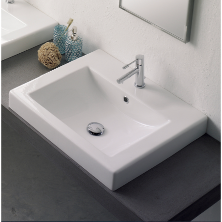 White Square Bathroom Sink