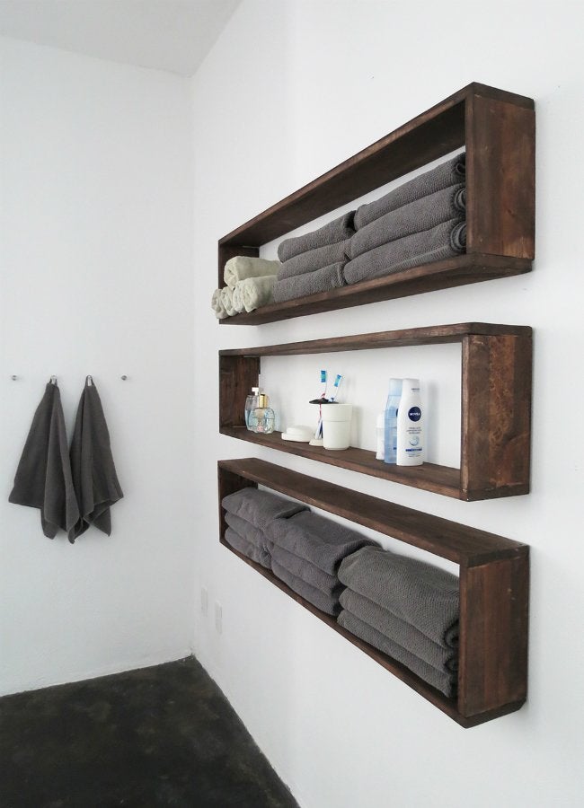 Floating Box Shelf Bathroom