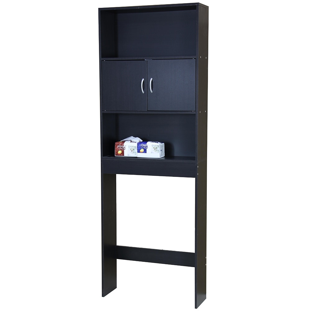 Espresso Wood Bathroom Shelf