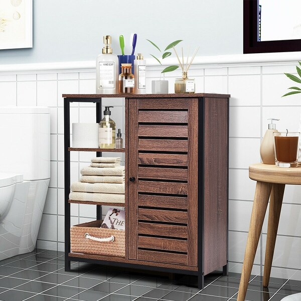 Brown Bathroom Storage Cabinet