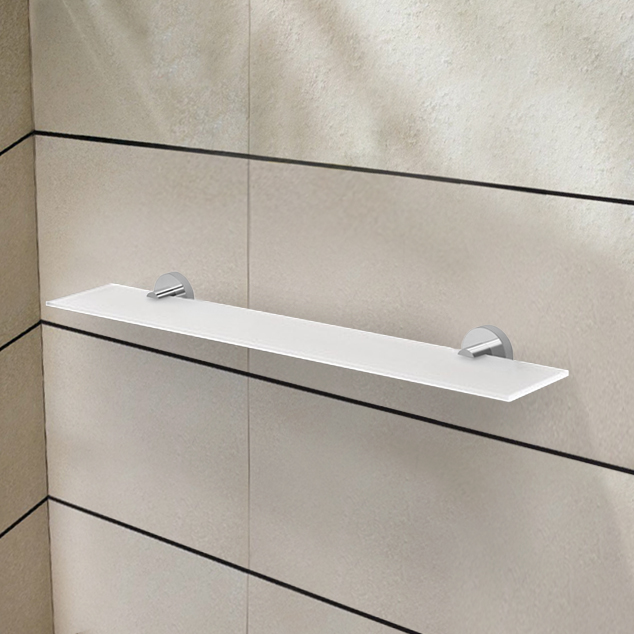 Opaque Glass Bathroom Shelf