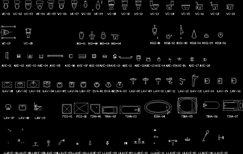 Bathroom Accessories Dwg
