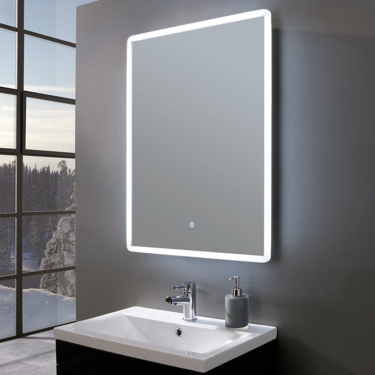 Led Illuminated Bathroom Mirror With Shaver Socket